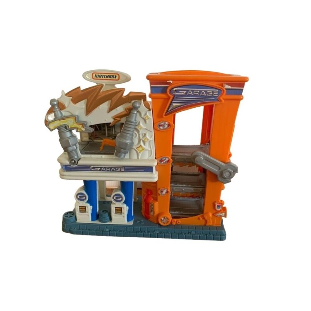 Vintage Matchbox Super Garage Playset Toy Orange & White Plastic 2004